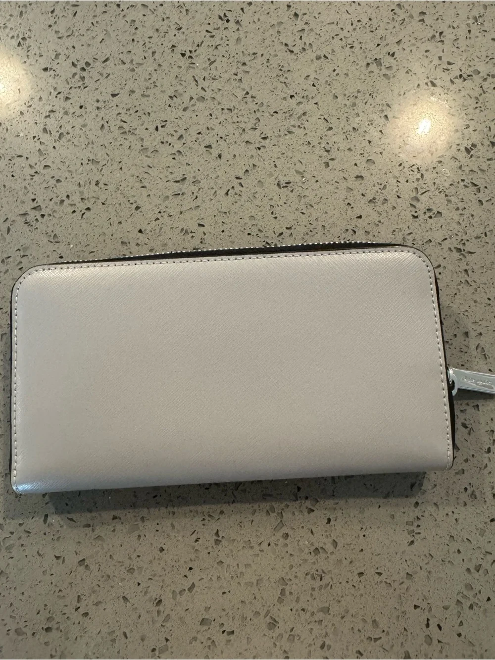 kate spade White and Gray Saffiano Zip Wallet - Picture 2 of 6